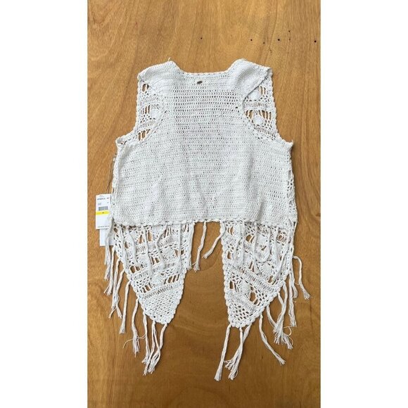 O'Neill Women's Winona White Crochet Fringe Vest Size M - Picture 3 of 12